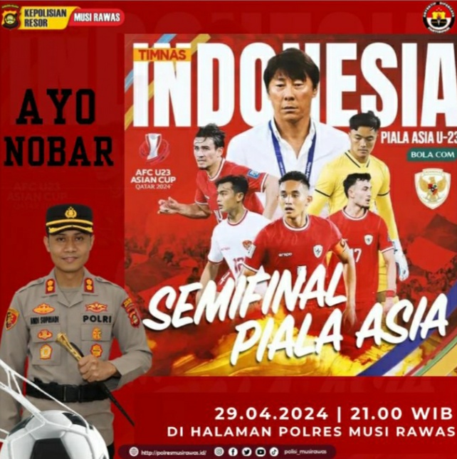 Polres Musi Rawas Gelar Nobar Piala Asia U-23