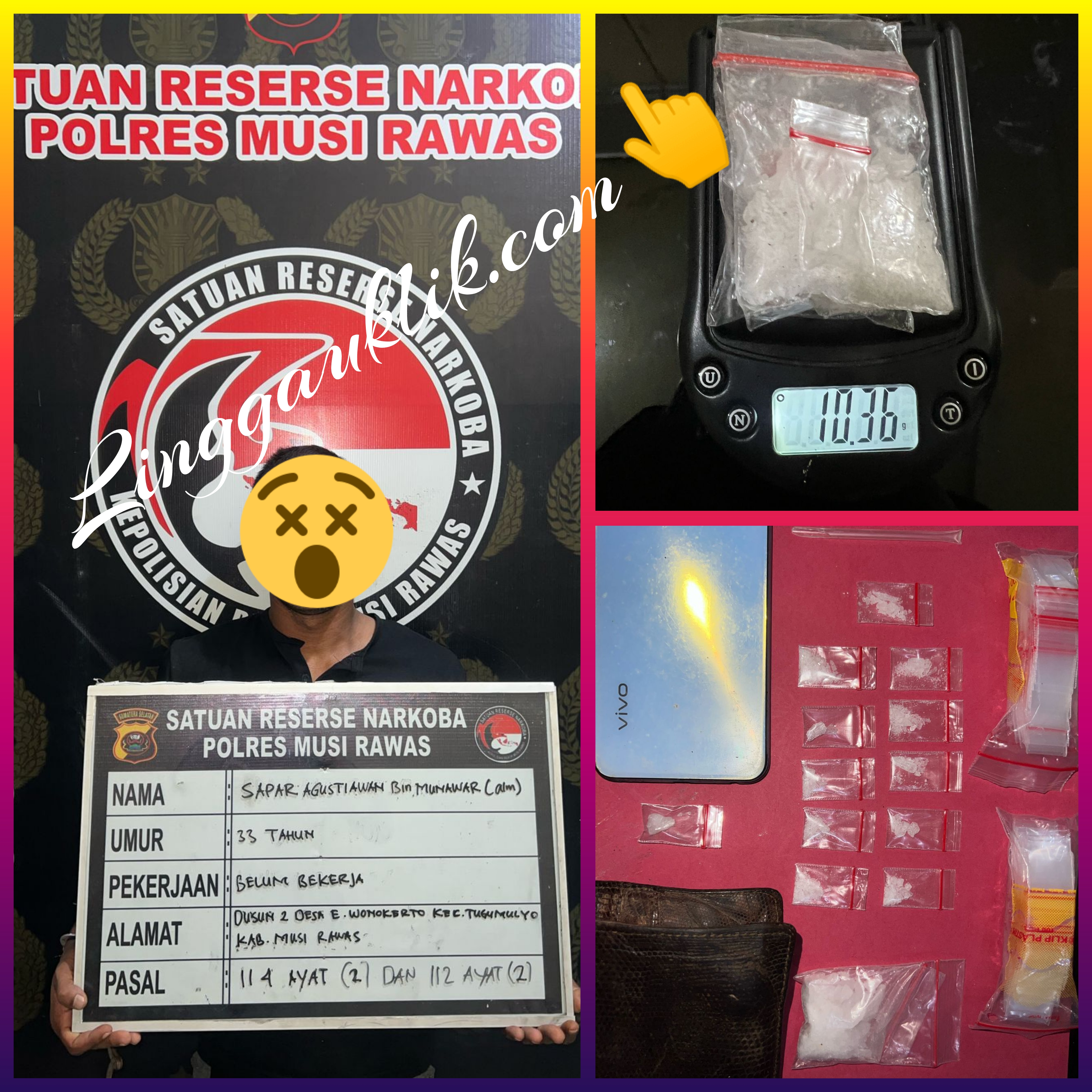 Simpan Sabu Dalam Rumah, Eagle Squad Satresnarkoba Polres Musi Rawas Ringkus SP