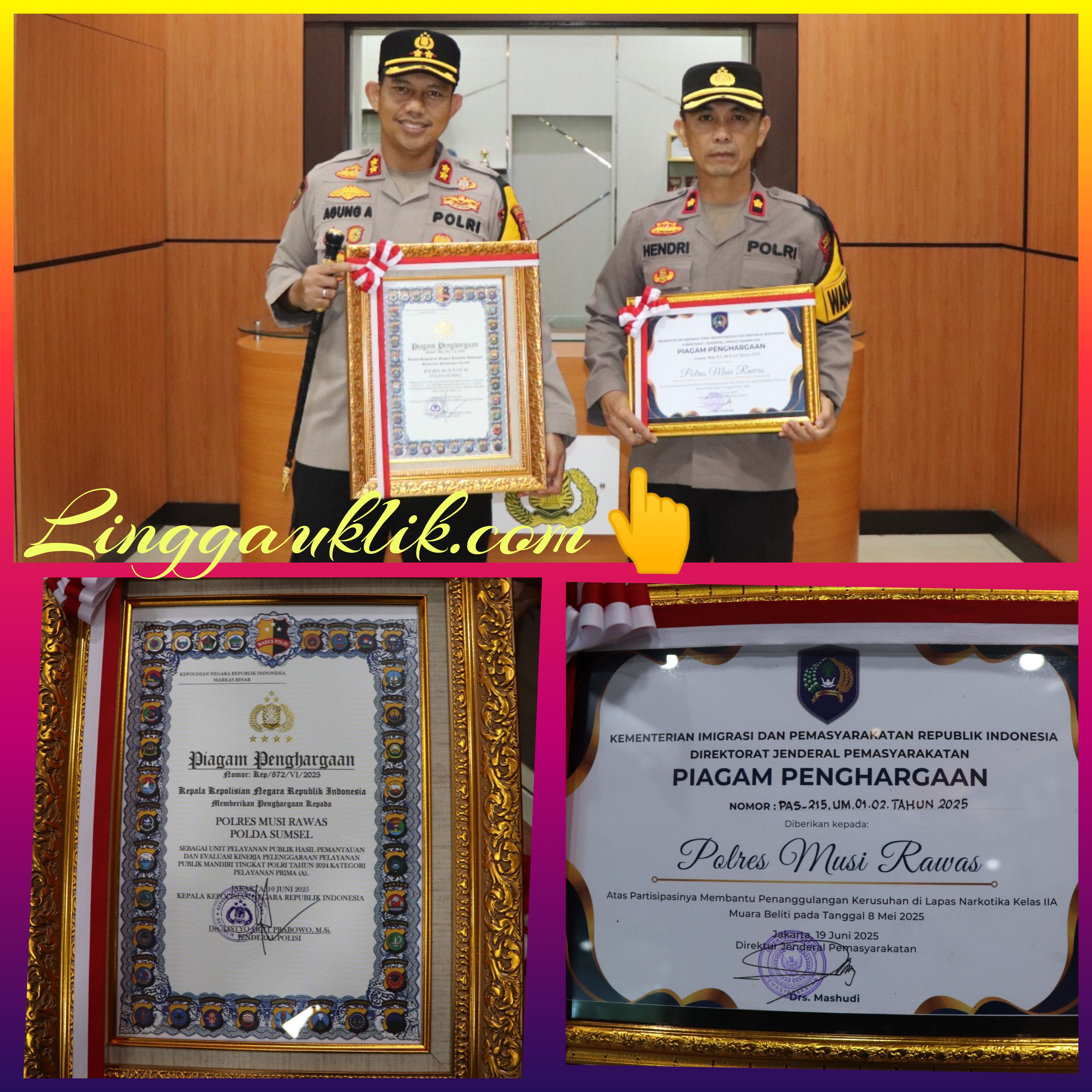 Aksi Nyata Berbuah Apresiasi, Polres Musi Rawas Terima Tiga Penghargaan Bergensi di Hari Bhayangkara ke-79