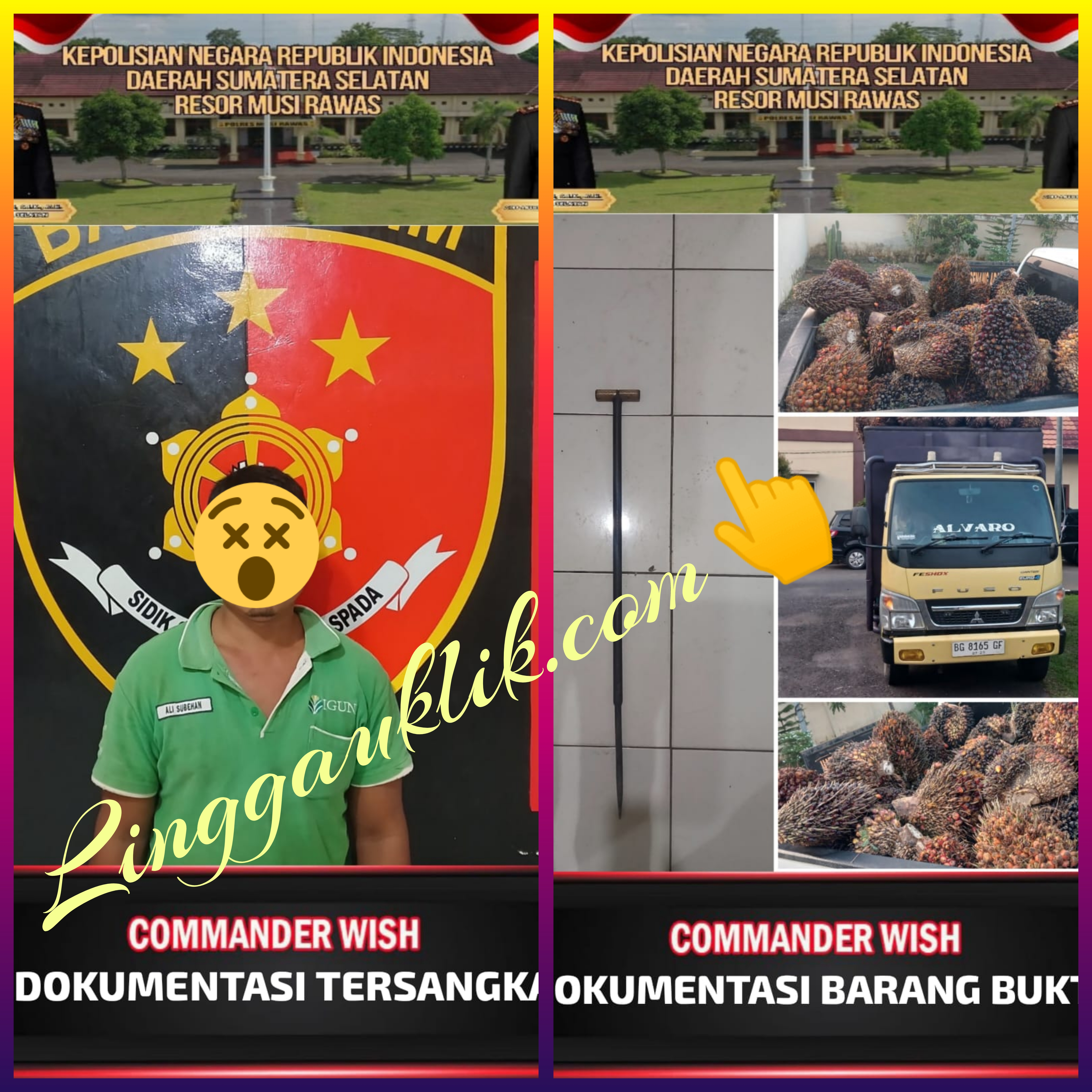 Gelapkan Buah Sawit Perusahaan, SP Mendekam di Balik Jeruji Besi Polres Musi Rawas