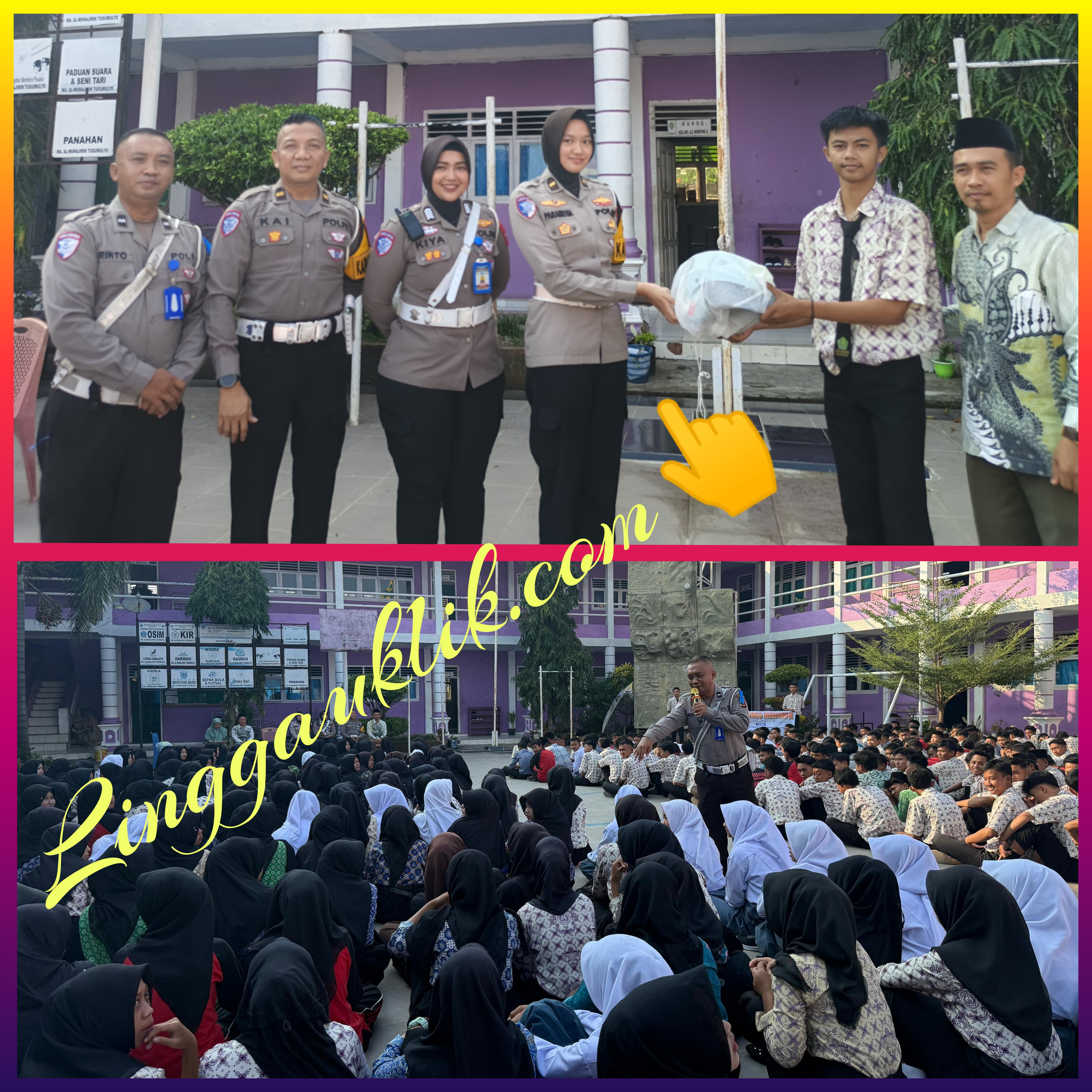 Sambut Hari Anak Nasional, Satlantas Polres Musi Rawas Gelar “Polantas Menyapa” Pelajar MA AL-Muhajirin Tugumulyo
