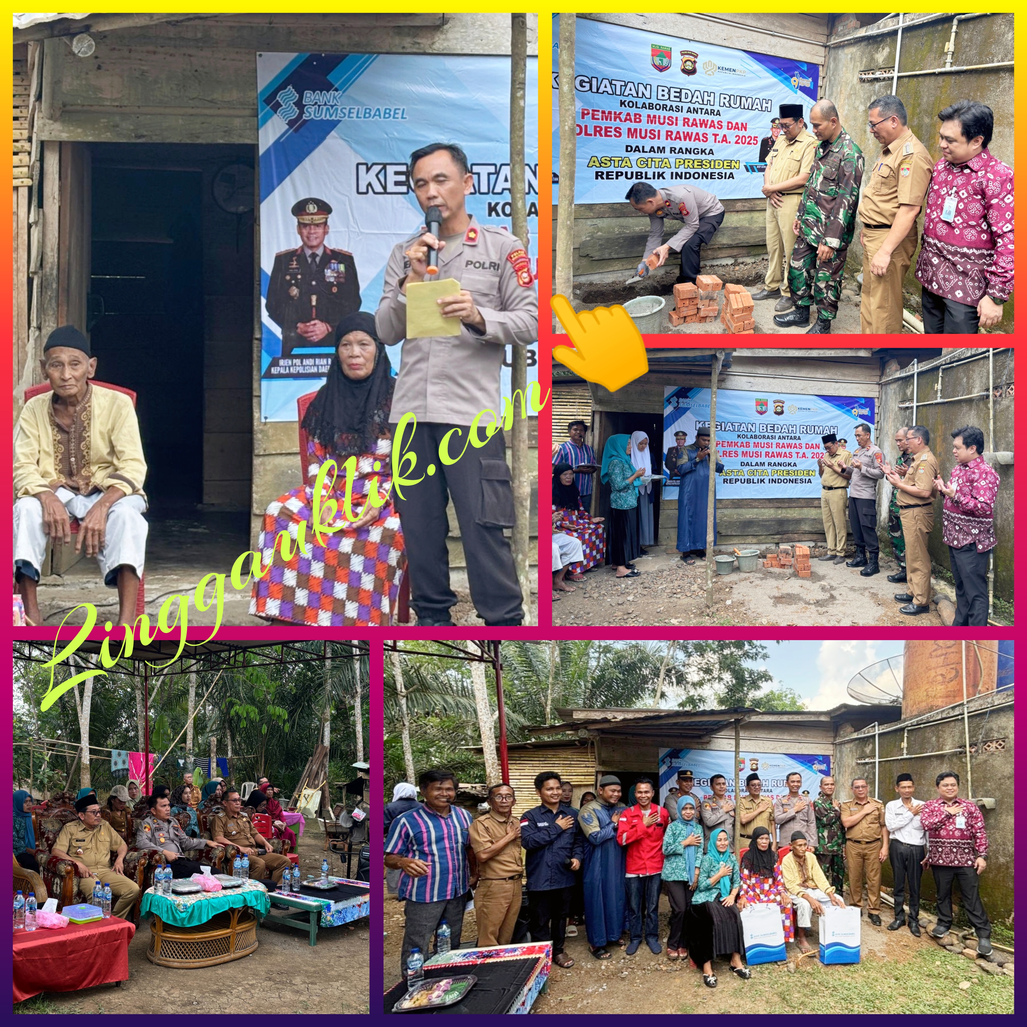 Sentuhan Kemanusiaan, Polres Musi Rawas Bersama Pemda Bedah Rumah Warga Desa Batu Bandung