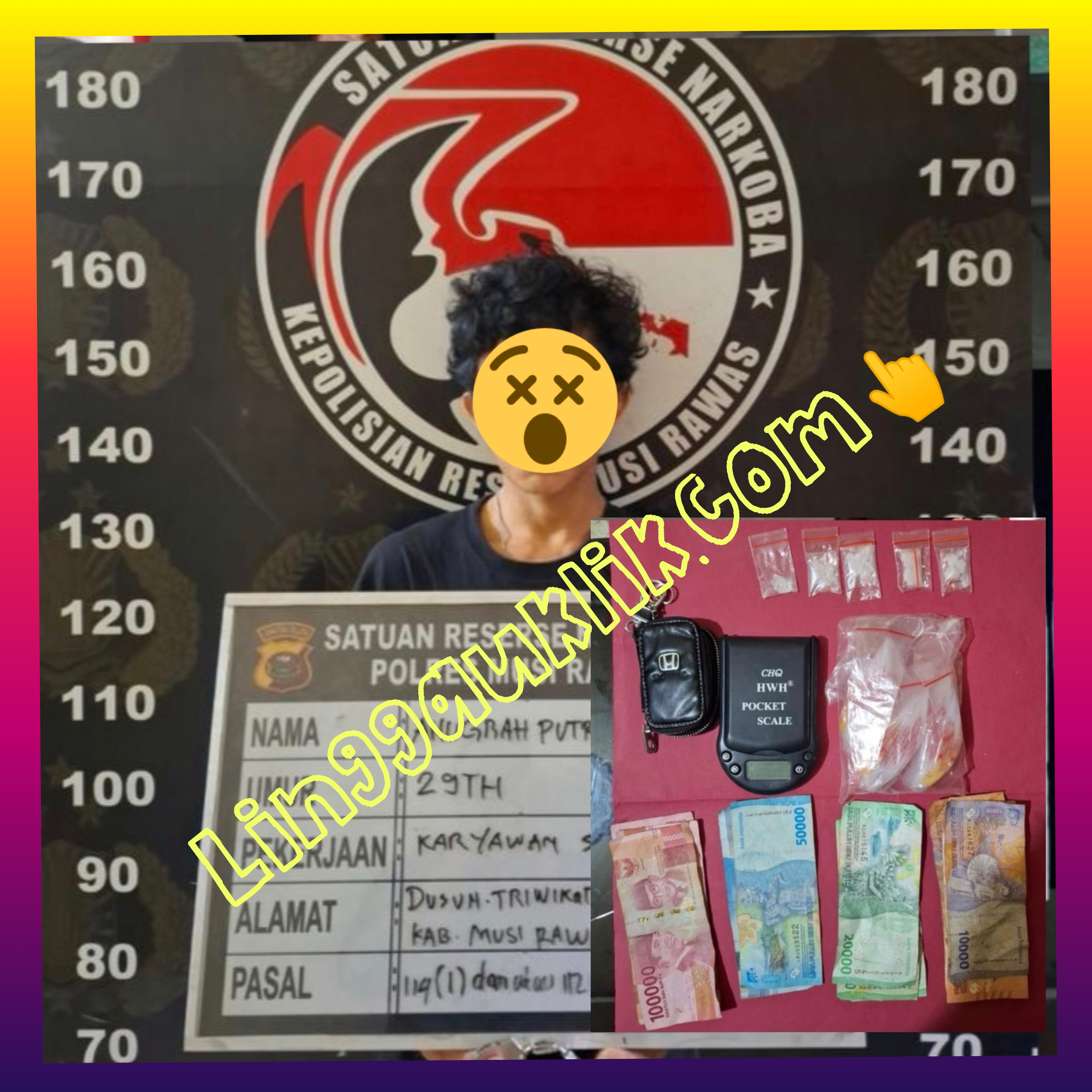 Diduga Kepergok Lagi Timbang Sabu, AP di Gerbek Tim “Eagle” Satresnarkoba Polres Musi Rawas
